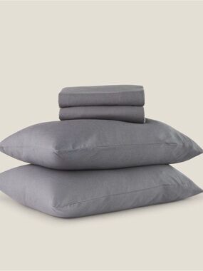 NWT Silk & Snow Relaxed Linen Sheet Set Full Size 🛏️ French Linen Cotton Blend